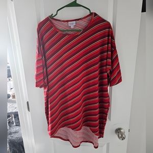 Red and green striped Irma shirt size Small
